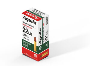 Aguila Supermaximum 22 Long Rifle Ammo 30 Grain Copper Plated Hollow Point 1700FPS 50/bx - 1B220297