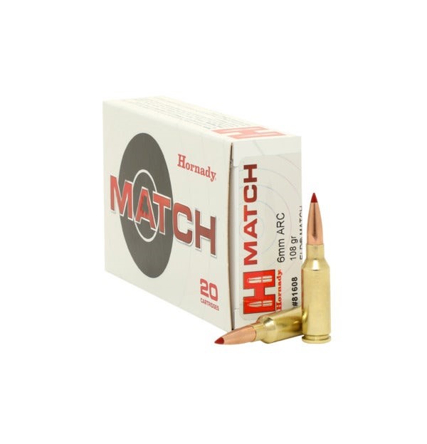 Hornady Match 6mm ARC Ammo 108 Grain ELD Match 20/bx - 81608
