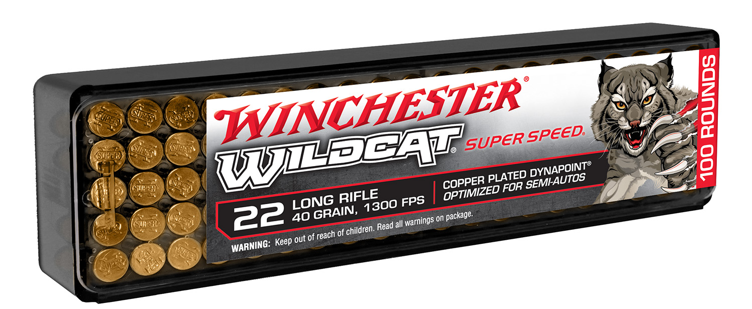 Winchester Ammo WW22LRSSD Wildcat Super Speed 22LR 40gr Copper Plated DynaPoint 100 Per Box/20 Case