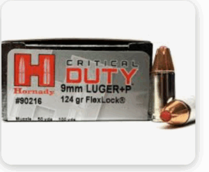 Hornady Critical Duty 9mm Luger +P Ammo 124 Grain FlexLock - 90216