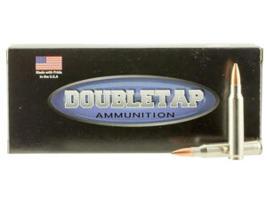 Double Tap DT Longrange .338 Lapua Magnum 300gr HPBT ammunition box and cartridges