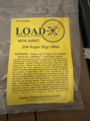 Load-x 204 RUGER 32GR V-Max