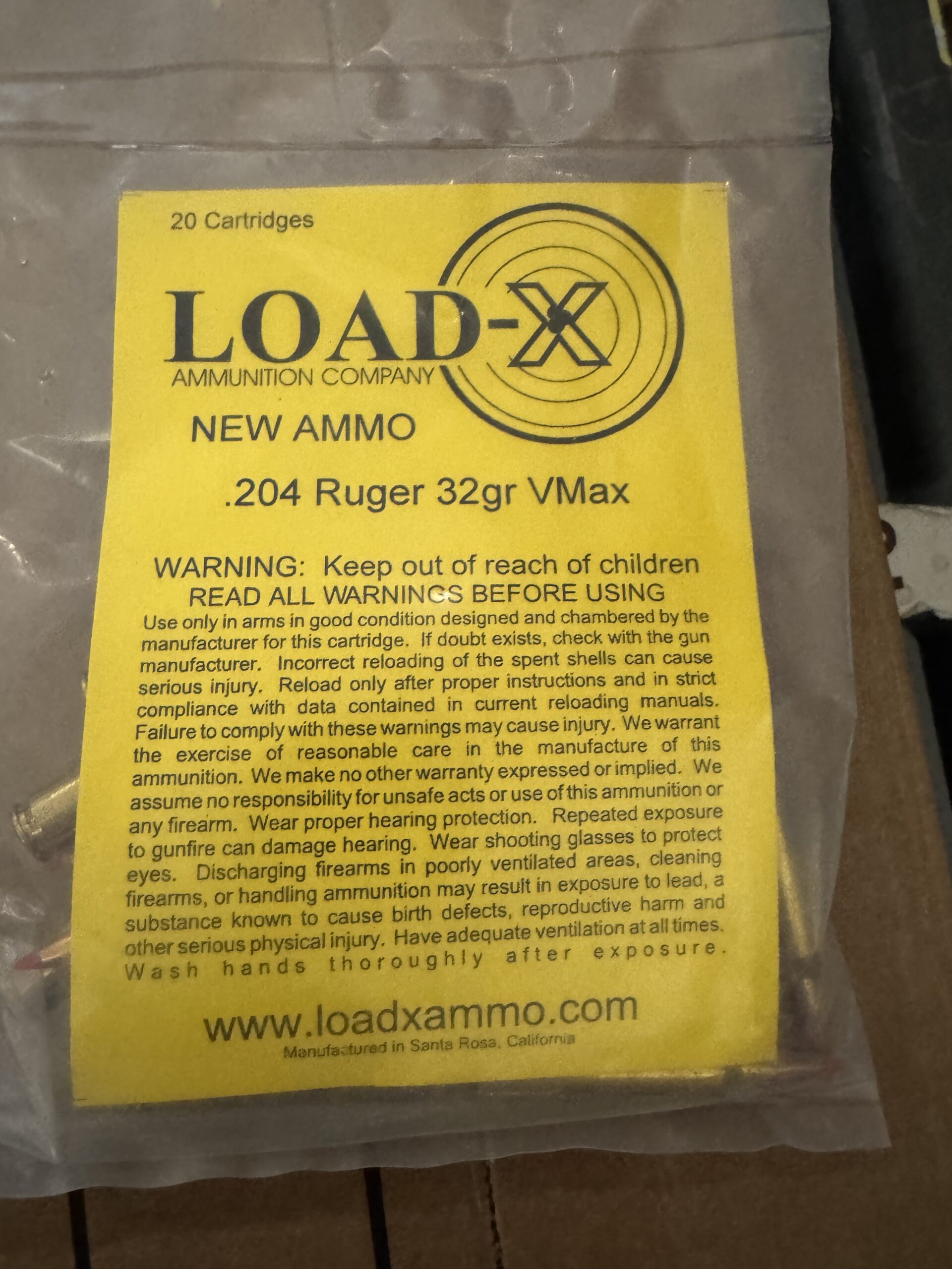 Load-x 204 RUGER 32GR V-Max