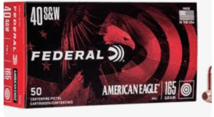 Federal American Eagle 40 S&W Ammo 165 Grain Full Metal Jacket 20/bx - AE40R3