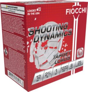 Fiocchi Shooting Dynamics 12 Gauge Ammo 2 3/4" 1oz. #8 Shot Target 25/bx - 12SD1H8