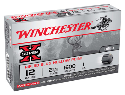 Winchester 12 Gauge Ammunition Super-X X12RS15 2-3/4" 1oz Rifle Slug 1600fps 5 Rounds