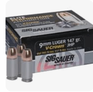 Sig Sauer Elite Performance V-Crown 9mm Ammo 115 Grain Jacketed Hollow Point 20/bx - E9MMA1-20