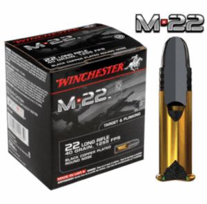 Winchester Repeating Arms M22, 22LR, 40 Grain, Copper Plated Round Nose, 500 Round Box