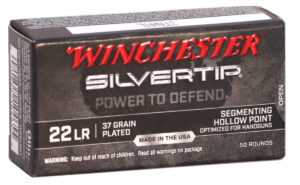 Winchester 22 Long Rifle 37 Grain Plated Segmenting Hollow Point 50/bx -  W22LRST