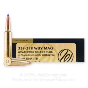 Weatherby 338-378 WBY MAG 225GR BARNES TTSX