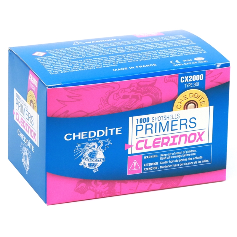 Cheddite Shotshell #209 Primers Box of 1000 Clerinox SHOTSHELL PRIMERS CX 2000