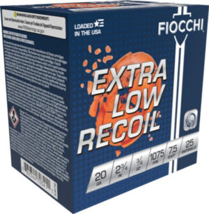 Fiocchi Exacta Target Low Recoil Trainer 20Gauge 2.75" 3/4oz #7.5 Shot 1075FPS 25 Per Box 20LITE75