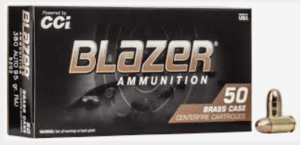 CCI Blazer Brass 380 ACP Auto Ammo 95 Grain Full Metal Jacket 50/bx - 5202