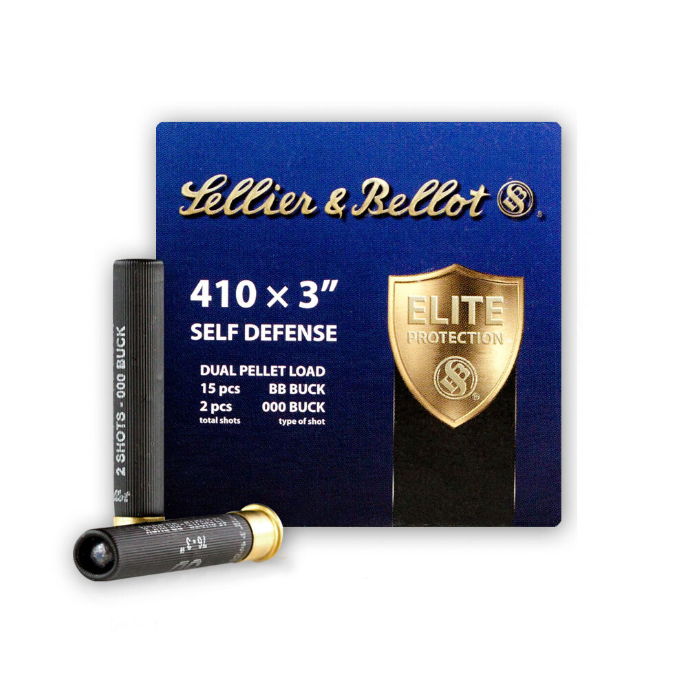 Sellier & Bellot 410 Bore Ammo 3” 11/16 oz 15 Pellets 000 Buck and 2 Pellets BB Buck - SB410SDB