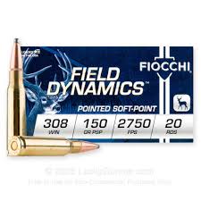 Fiocchi Field Dynamics 308 Win 150 Grain Pointed Soft Point 20 Rounds - 308B