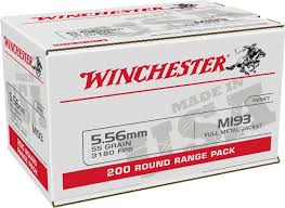 Winchester Repeating Arms 5.56 55gr FMJ M193 200rnds