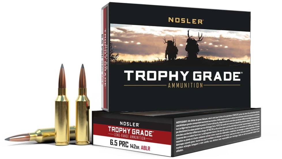 Nosler 61232 Trophy Grade LongRange 6.5 PRC 142 gr Nosler Spitzer AccuBond Long Range (ABLR) 20/bx