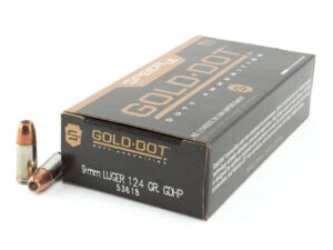 Speer 9mm 124gr Gold Dot Law Enforcement Ammunition, 50 round Box - 53618