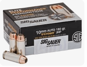 Sig Sauer Elite Performance 10mm AUTO Ammo 180 Grain V-Crown Jacketed Hollow Point - E10MM1-20
