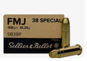 Sellier & Bellot 38 Special Ammo 158 Grain Full Metal Jacket 50/bx - SB38A