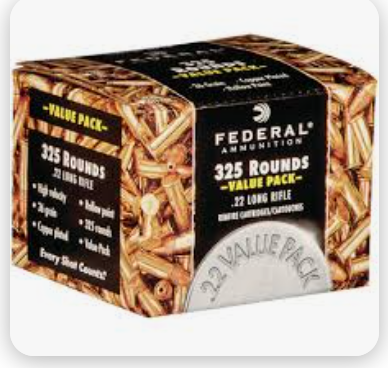 Federal 22lr 36gr. Hollow Point 325rnds