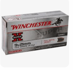 Winchester 9x21 124gr. Full Metal Jacket 50 Rounds