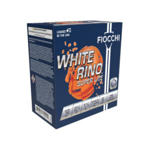 Fiocchi White Rino Super Lite 12 Gauge Ammunition 25 Rounds 2-3/4" #8 Lead 1-1/8oz - 12WRSL8