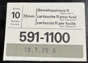 Military Surplus SWISS 7.5X55 174GR FMJ GP11