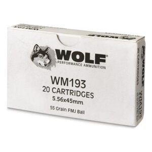Wolf Ammunition 5.56 55gr FMJ (WM193) Brass Case