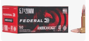 Federal American Eagle 5.7x28mm Ammo 40 Grain Total Metal Jacket 50/bx - AE5728A