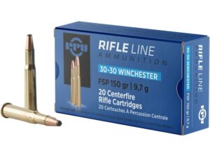PPU Standard Rifle .30-30 Winchester 150 Grain Flat Soft Point Brass Cased Rifle Ammunition 20/bx - PP30301