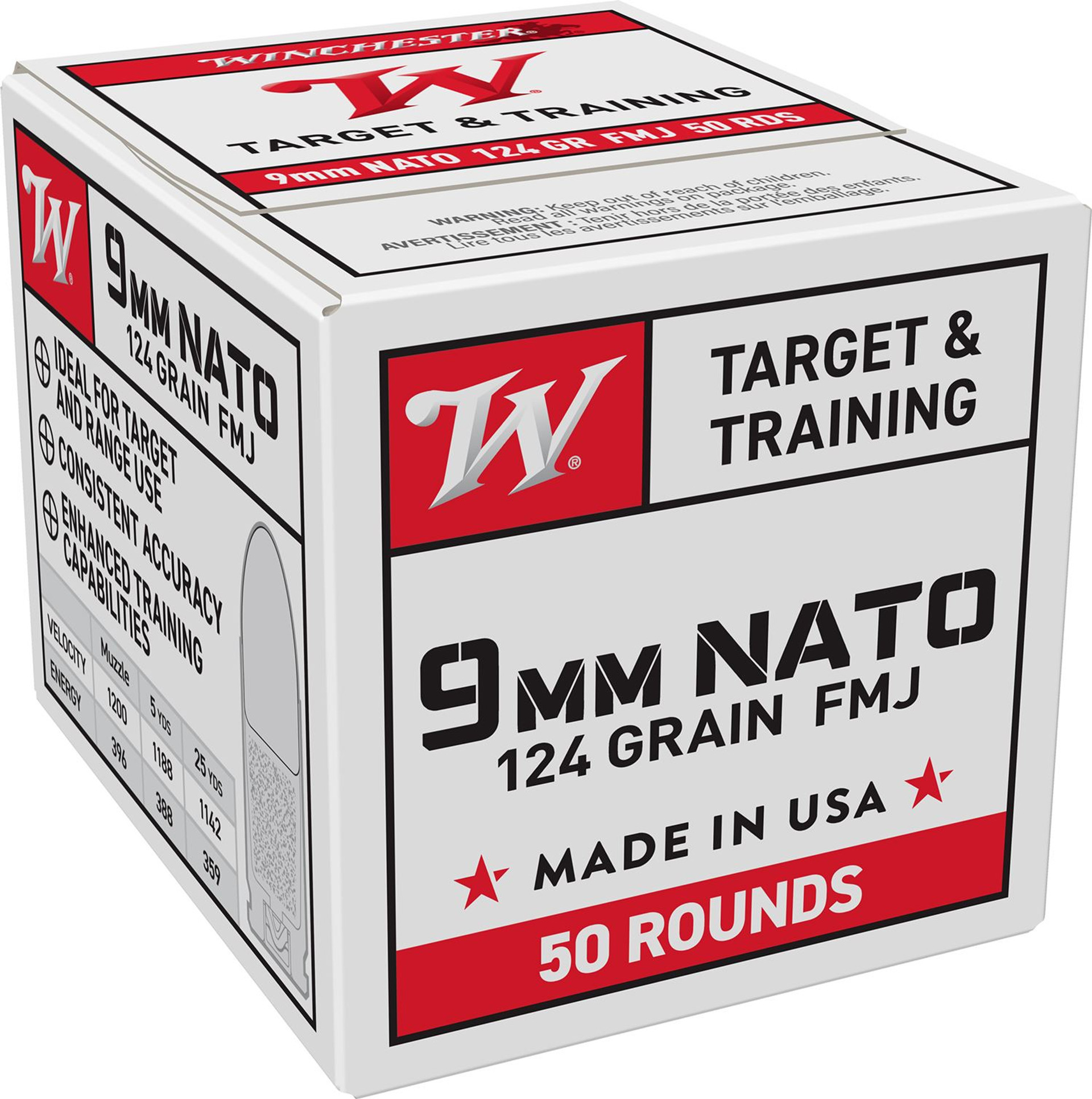 Winchester Repeating Arms 9MM 124GR NATO W9NATO50
