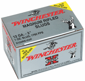 Winchester Super-X Rifled Slug Hollow Point 12 Gauge 3" 1oz. Slug Shot 15 Rounds X123RS15VP