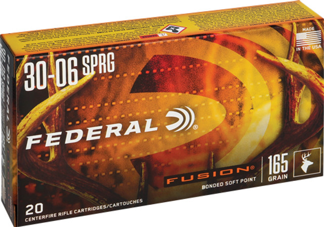 Federal Fusion 30-06 Springfield Ammo 165 Grain Bonded Soft Point 20/bx - F3006FS2