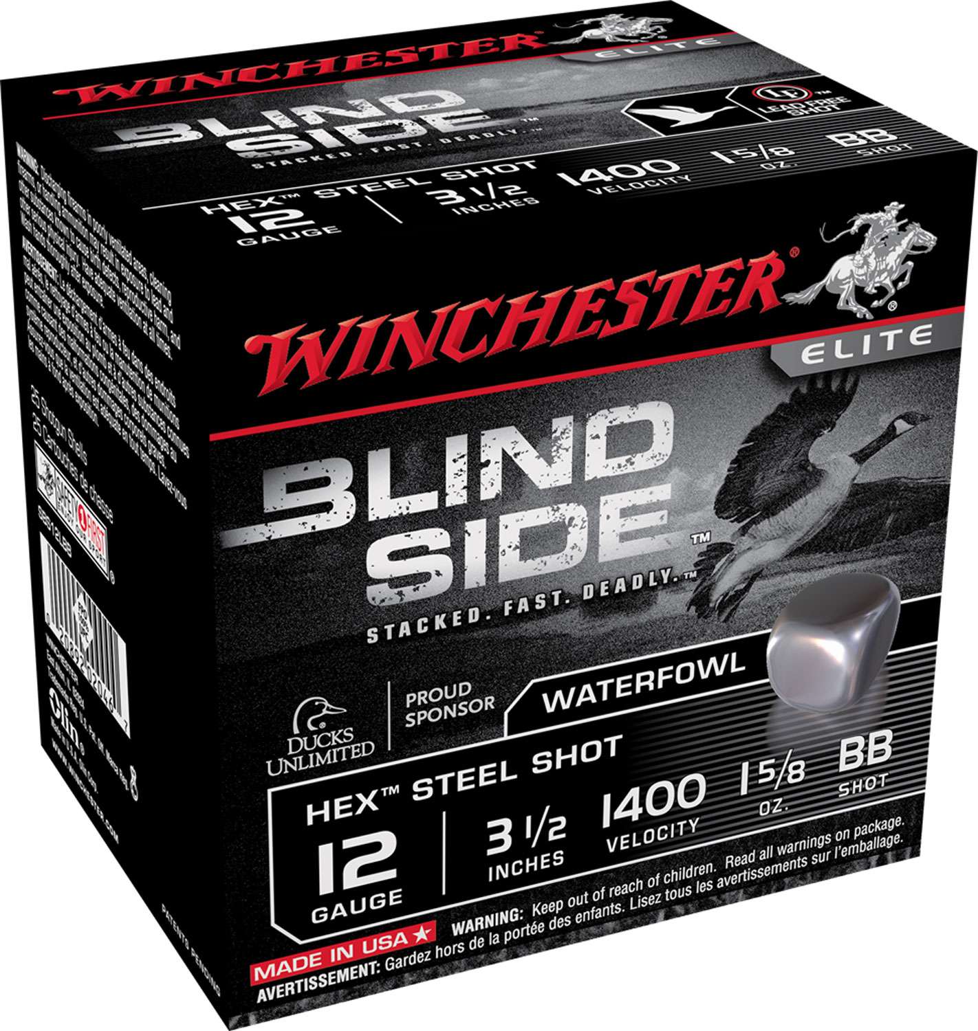 Winchester Blind Side 12 Gauge 3 1/2" 1 5/8oz. #BB Shot Non-Toxic Steel Shot SBS12LBB