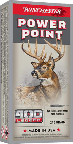 Winchester Power-Point 400 Legend Ammo 215 Grain Jacketed Soft Point 20/bx - X4001