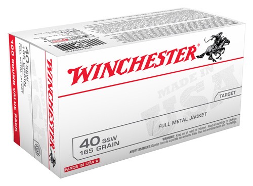 Winchester USA Value Pack 40 S&W 165 Grain Full Metal Jacket USA40SWVP