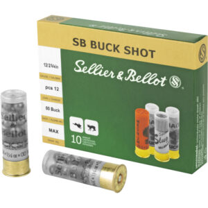 Sellier & Bellot 12 Gauge 2-3/4" 1-1/4oz(12 Pellets) #00Buckshot 10/Box - SB12BSE