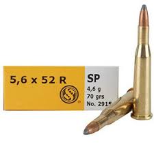 Ammo 5.6x52R (.22 Savage High Power) S&B 70 Grain SP Bullet 2861 fps 20 Rounds SB5652RA