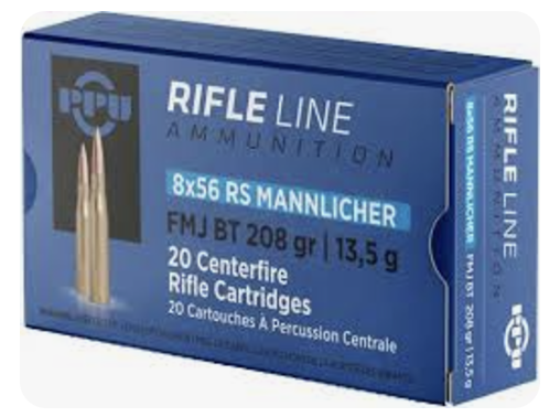 Prvi Partizan 8x56mm R Mannlicher Ammo 208 Grain Full Metal Jacket Boat Tail 20/bx – PP856F