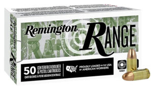 Remington Range 9mm Luger Ammunition 50 Rounds FMJ 124 Grain R27780