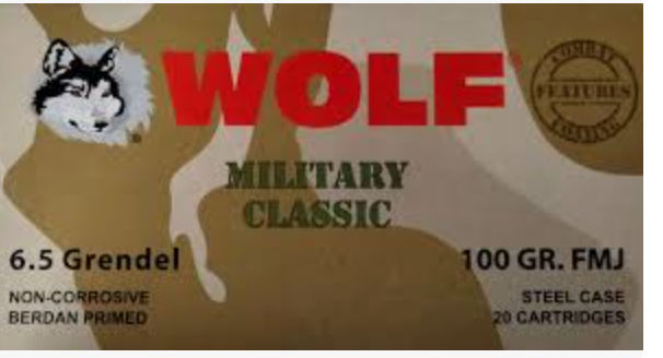 Wolf Ammunition 6.5 Grendel 100gr FMJ Steel Case