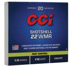 CCI 22 WMR Shotshell #12shot 52gr 1/8oz 20/bx - 0025
