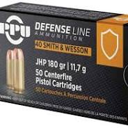 Prvi Partizan Defense Line 40 S&W Ammo 180 Grain Jacketed Hollow Point 50/Bx - PPD40