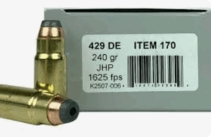 Underwood 429 Desert Eagle (DE) Magnum Ammunition 240 Grain Jacketed Hollow Point 1625FPS 20/bx - 170
