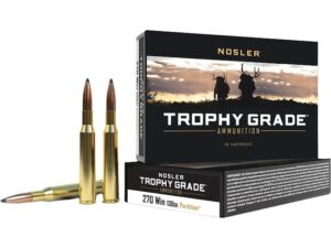 Nosler Trophy Grade 270 Winchester Ammo 130 Grain Nosler Partition Jacketed Soft Point Box of 20