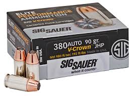 Sig Sauer 380 Auto 90gr JHP 50rnds