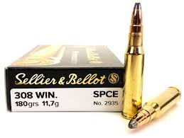 Sellier & Bellot 308 Winchester Ammo 180 Grain Soft Point Cutting Edge 20/bx - SB308F