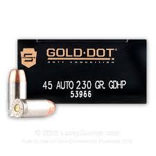 Speer Gold Dot LE Duty 45 ACP AUTO Ammo 230 Grain Jacketed Hollow Point 50/bx - 53966