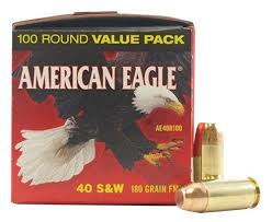 Federal 40R100 Amer Eagle Pistol40 S+W 180Gr 100Rnd FMJ